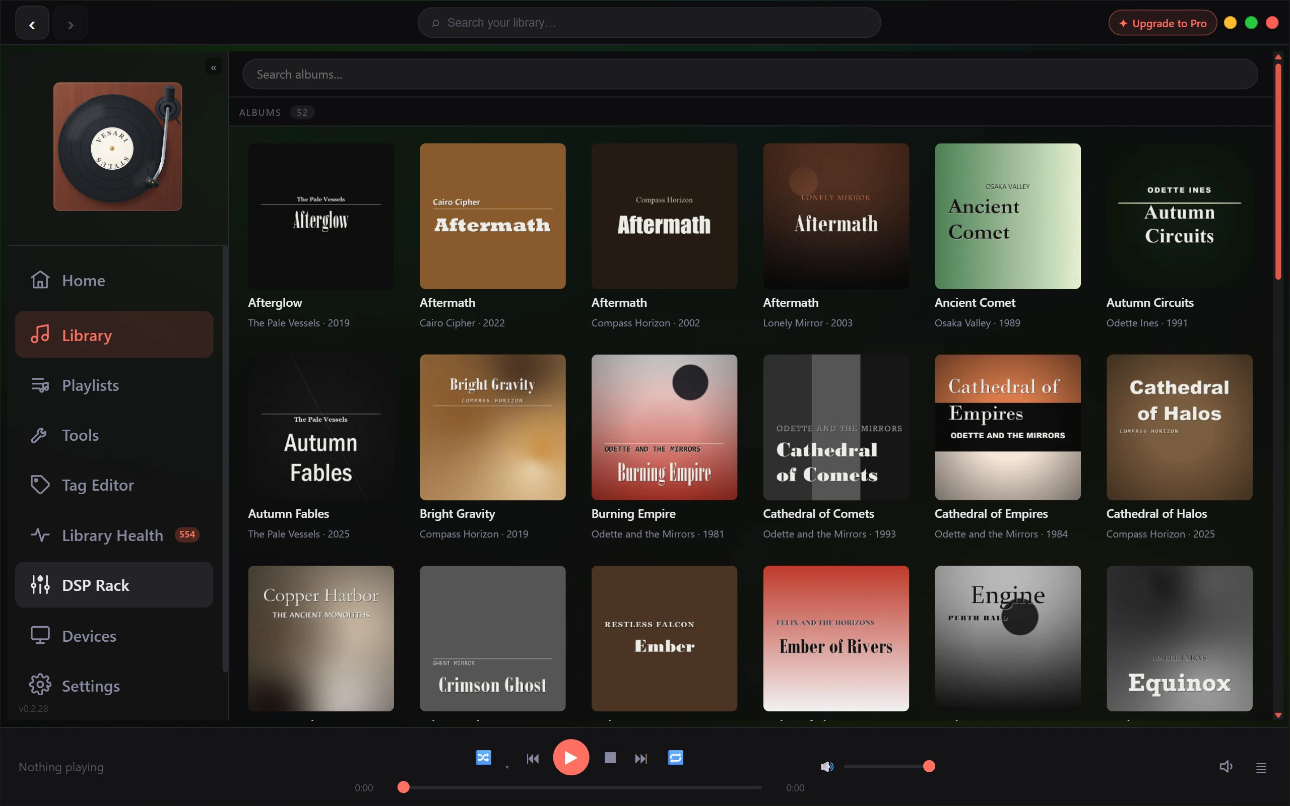 Album browser showing a wall of album covers from your own library
